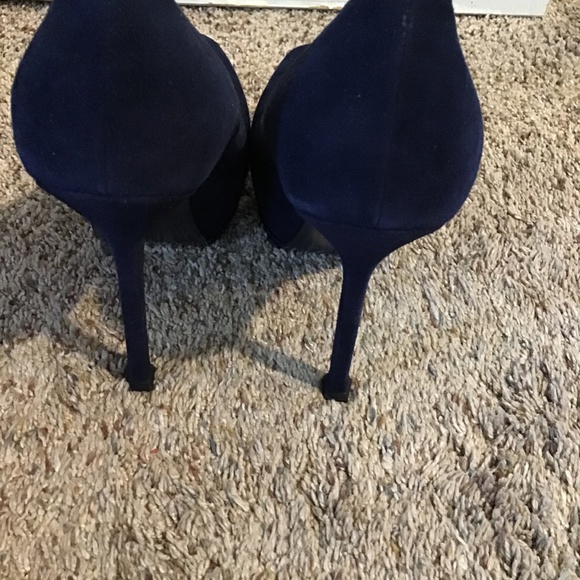 YSL blue suede Tribute Shoe - Picture 3 of 5